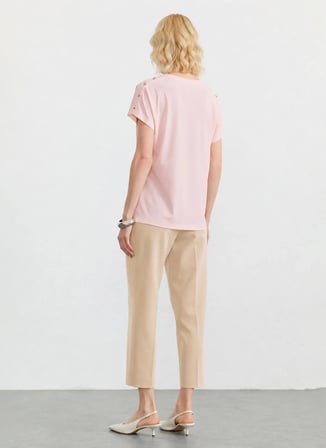 Selen Pembe Kadın V Yaka Bluz 26YSL8473