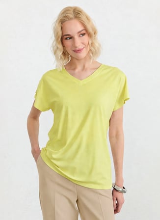 Selen Sarı Kadın V Yaka Bluz 26YSL8473