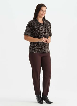 Selen Kahverengi Kadın Leopar Bluz 26KSL8576