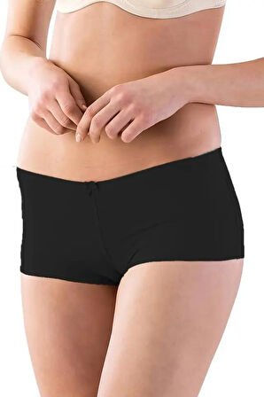 Moonlight 5002 Siyah Pamuklu Lazer Kesim İz Yapmaz Boxer