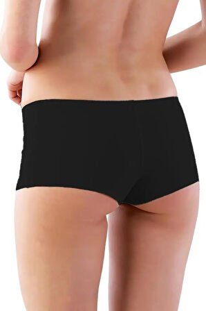 Moonlight 5002 Siyah Pamuklu Lazer Kesim İz Yapmaz Boxer