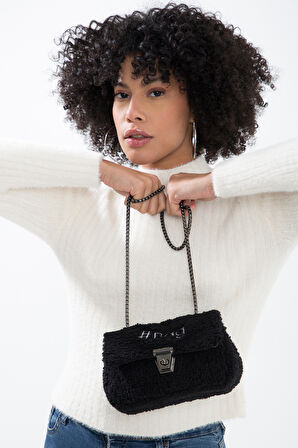 Baghashtag Siyah Mini Peluş Çanta