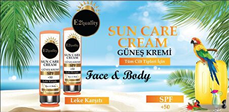 E2'quality Leke Karşıtı SPF 50+ Güneş Kremi Yüz ve Vücut İçin 100 ML