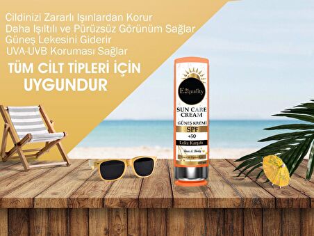 E2'quality Leke Karşıtı SPF 50+ Güneş Kremi Yüz ve Vücut İçin 100 ML