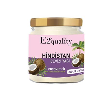 E2'quality Saf Hindistan Cevizi Yağı Soğuk Sıkım 210 ML