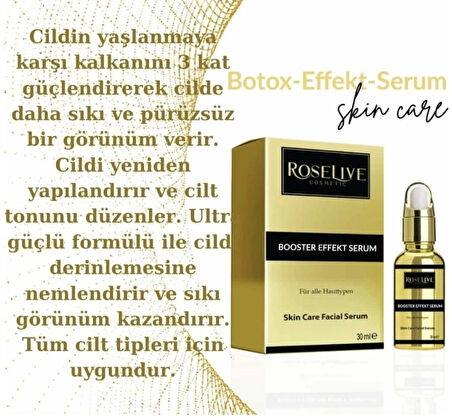 Botox Effekt Serum Yaşlanma ve Kırışıklık Giderici Kolejen Dolgunlaştırıcı & Sıkılaştırıcı Serum