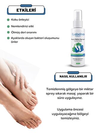 Ayak Koku Önleyici,Kaşıntı Giderici ve Nemlendirici Bakım Spreyi ( onarıcı,yatıştırıcı) 100 ML