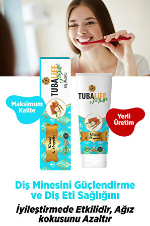 Tubalife Natürel Diş Macunu - Adaçayı Özlü, Misvaklı, Propolisli 100 ml / 140 gr