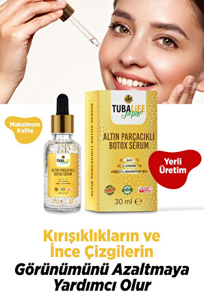 Tubalife 24k Altın Parçacıklı Kırışıklık Karşıtı Botoks Etkili Cilt Bakım Serumu 30 ml