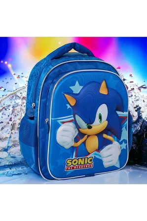 Sonic Okul Çantası ve Beslenme Çantası Kabartmalı