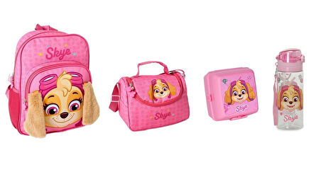 PAW PATROL Skye Okul Çantası ,Beslenme Çantası ,Matara ve Beslenme Kabı
