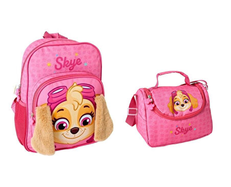 PAW PATROL Skye Okul Çantası ,Beslenme Çantası ,Matara ve Beslenme Kabı