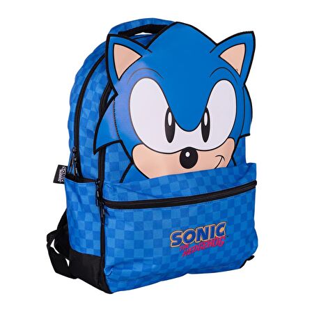 Sonic Okul Çantası Mavi Üç Boyutlu