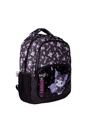 KUROMİ Görselli Okul Sırt Çantası 2734 Lila Siyah (3 LÜ SET)