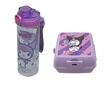Kuromi 700 ML Su Matarası ve Beslenme Kabı ORJİNAL-Lisanslı
