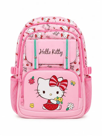 Hello Kitty Çok Gözlü Pembe Okul Çantası 