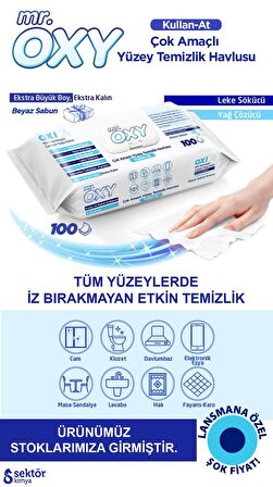 Mr. Oxy Beyaz Sabun Kokulu Çok Amaçlı Yüzey Temizlik Havlusu 1 ADET 100'lü