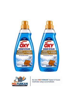 Oxy Arap Sabunu ve Soda Katkılı Çamaşır Deterjanı 1480 ml Beyazlar 2 Adet
