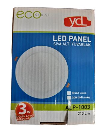 Yücel 3W Led Panel Eko Yuvarlak Günışığı 3000k