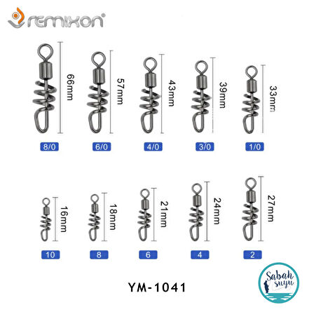Remixon YM-1041 Rulmanlı Fırdöndü Spiral Klips No:1/0 (10 Adet)