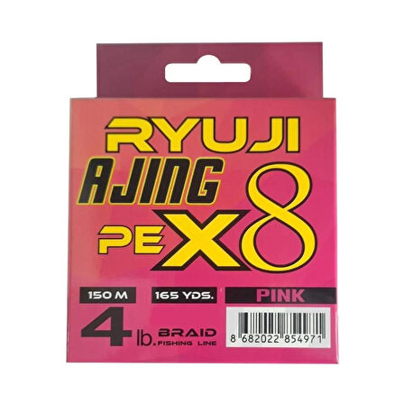 Ryuji Ajing X8 150mt PE İp Misina PİNK-PE 0.3