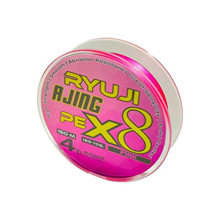 Ryuji Ajing X8 150mt PE İp Misina PİNK-PE 0.4