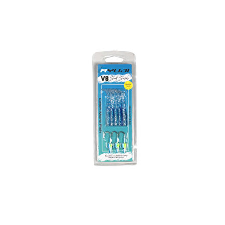 Ryuji V8 8cm 5.5gr Blue Glitter Silikon Yem