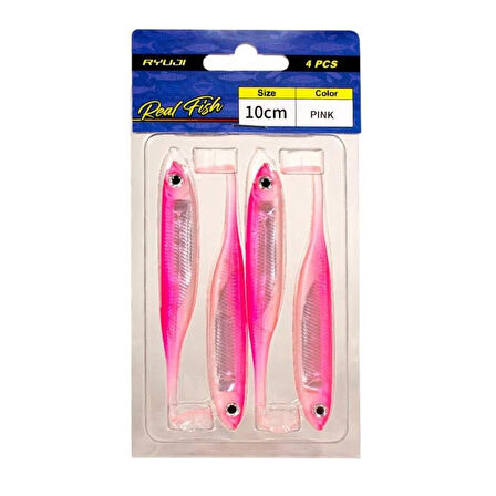 Ryuji Real Fish 10cm Silikon Yem [4 Adet] PİNK