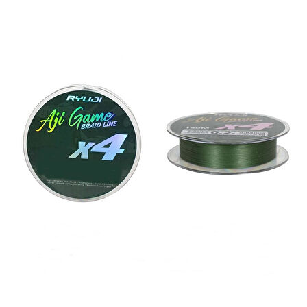 Ryuji Aji Game x4 Süper Smooth İp Misina Dark Green-150 MT-0,04 MM