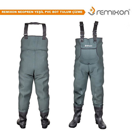 Remixon Neopren PVC Bot Tulum Çizme YEŞİL-43