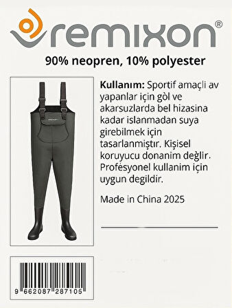 Remixon Neopren PVC Bot Tulum Çizme YEŞİL-43