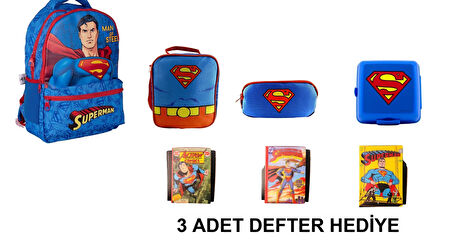 SUPERMAN Okul Çantası SETİ (6 PARÇA)