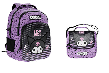 Kuromi 2025 Yılı Orjinal Yeni Sezon Okul Çantası , Beslenme Çantası ve Kalem Kutu