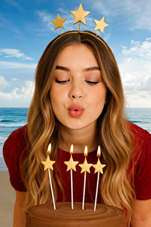 Mum Yıldız şekilli ALTIN 4 lü çubuk dahil 14,5cm