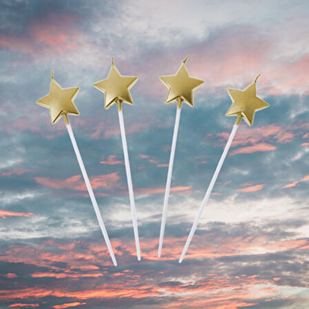 Mum Yıldız şekilli ALTIN 4 lü çubuk dahil 14,5cm