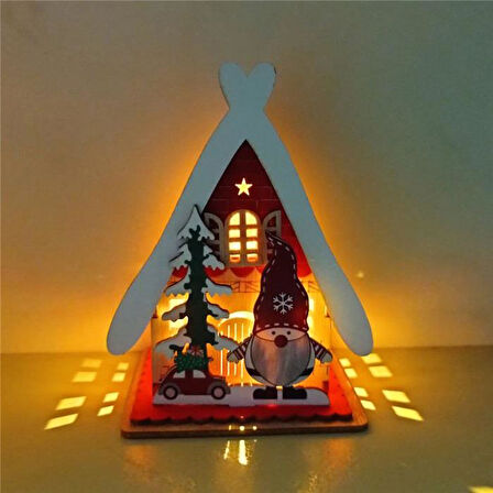 Yılbaşı ışıklı dağ külübesi süs