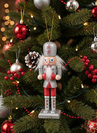 Kurşun Asker 13cm Gri Şapka Puantiyeli Kostüm Yılbaşı Süsü