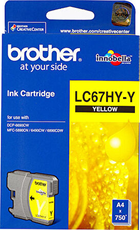 Tonersepeti Brother LC67HY-Y Orjinal Sarı Kartuş Y.K.