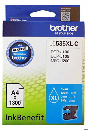 Tonersepeti Brother LC535XL Mavi Orjinal Kartuş