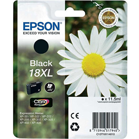 Tonersepeti Epson 18XL-T1811-C13T18114020 Siyah Orjinal Kartuş
