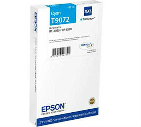 Tonersepeti Epson T9072 XXL Mavi Orjinal Kartuş