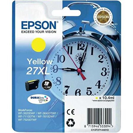 Tonersepeti Epson 27XL-T2714-C13T27144020 Sarı Orjinal Kartuş