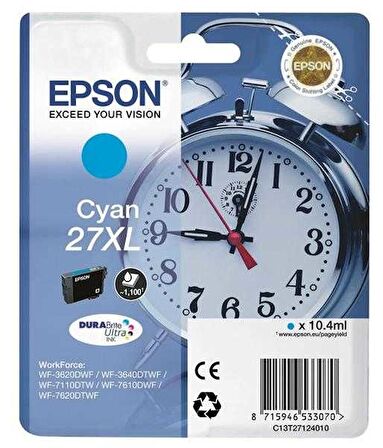 Tonersepeti Epson 27XL-T2712-C13T27124020 Mavi Orjinal Kartuş