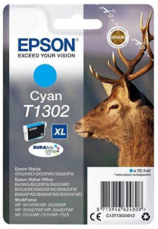 Tonersepeti Epson T1302 C13T13024020 Orjinal Mavi Kartuş