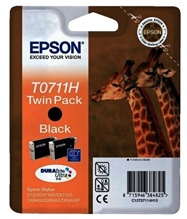 Tonersepeti Epson T0711H-C13T07114H20 Orjinal Siyah Kartuş 2'li