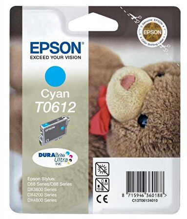 Tonersepeti Epson T0612 C13T06124020 Orjinal Mavi Kartuş
