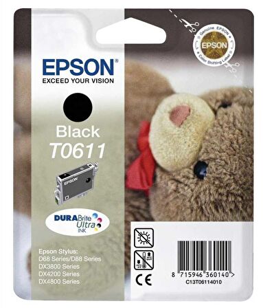 Tonersepeti Epson T0611 C13T06114020 Orjinal Siyah Kartuş