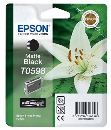Tonersepeti Epson T0598-C13T05984020 Orjinal Mat Siyah Kartuş