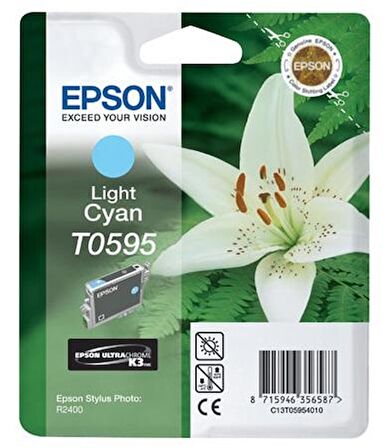 Tonersepeti Epson T0595-C13T05954020 Orjinal Açık Mavi Kartuş