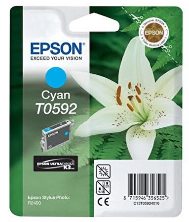 Tonersepeti Epson T0592-C13T05924020 Orjinal Mavi Kartuş